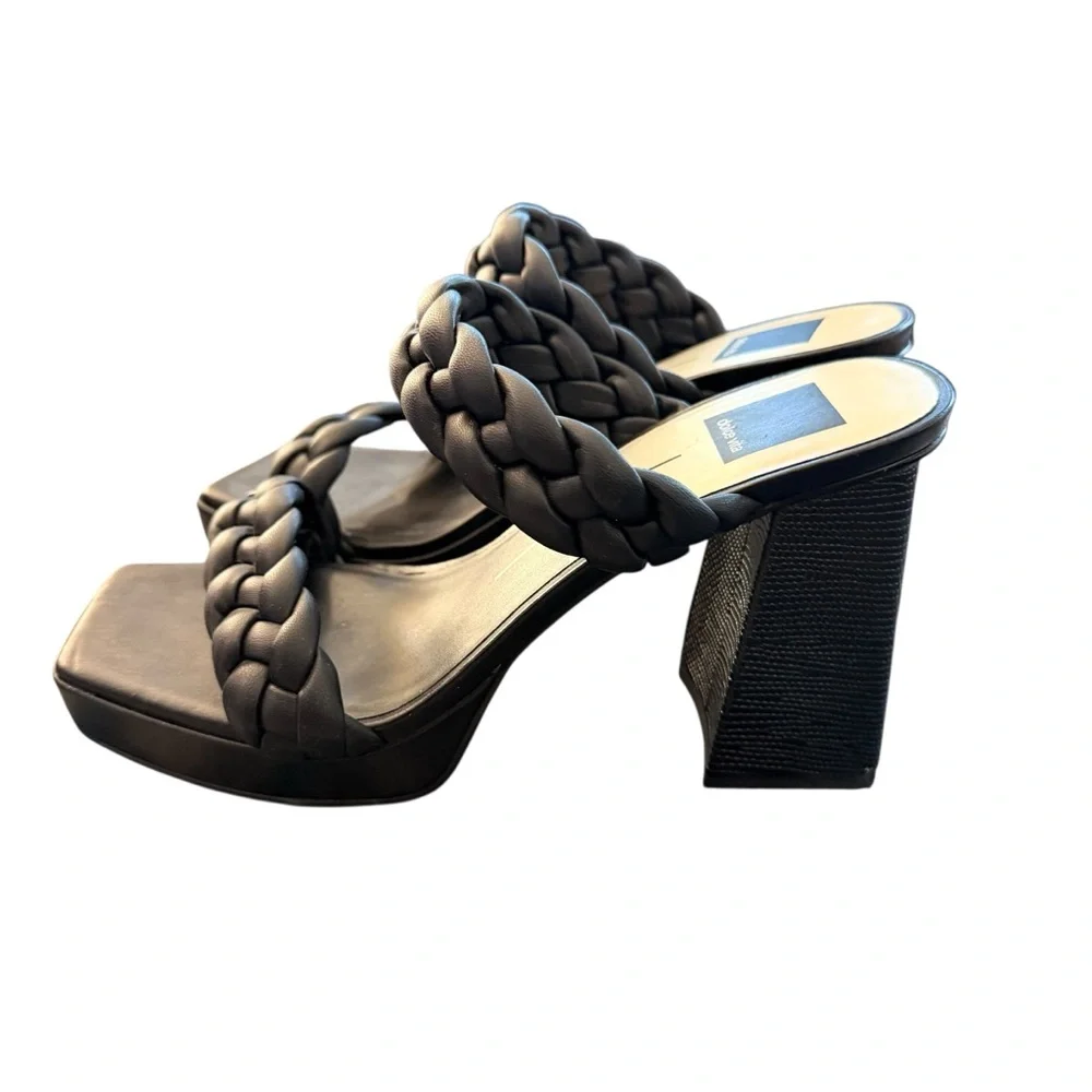 Dolce Vita Paily Braided Slide Sandal Black Heeled Sandals